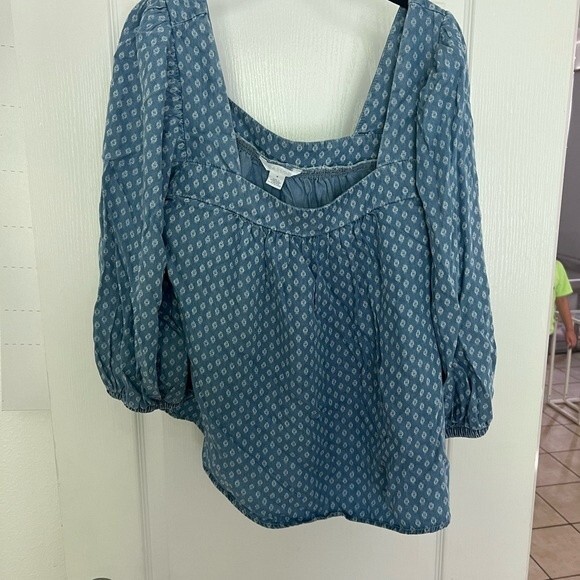 Caslon Oversize Square Neck Blouse SZ M - Picture 1 of 4